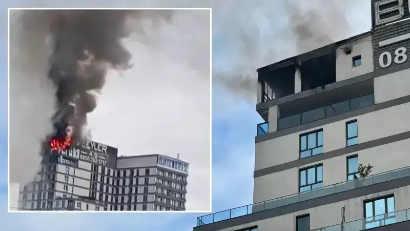 16 Katlı Binada Çatı Katı Yangını: Bir Yaralı Hastaneye Kaldırıldı