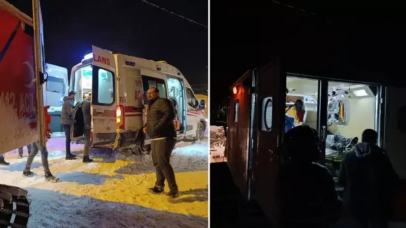 61 Yaşındaki Menşur Gürses, Kar ve Tipi Altında Sağlık Ekibine Ulaştırıldı