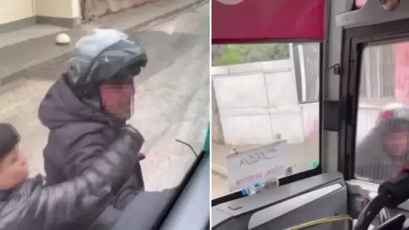 Adana'da Yol Verme Tartışması: Motosikletli Kaskıyla Servis Camını Kırdı