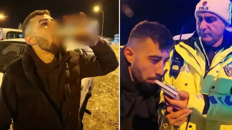 Aksaray'da Alkollü Sürücü Ehliyetine El Konulunca Araç Başında İçmeye Devam Etti