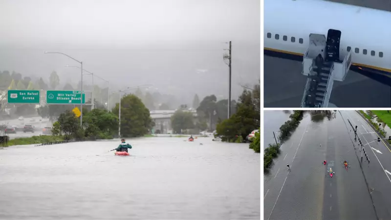 California'da Şiddetli Yağışlar: Santa Barbara Havalimanı Uçuşları Askıya Alındı