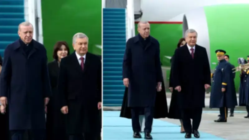 Cumhurbaşkanı Erdoğan, Özbekistan Cumhurbaşkanı Mirziyoyev'i Resmi Törenle Karşıladı