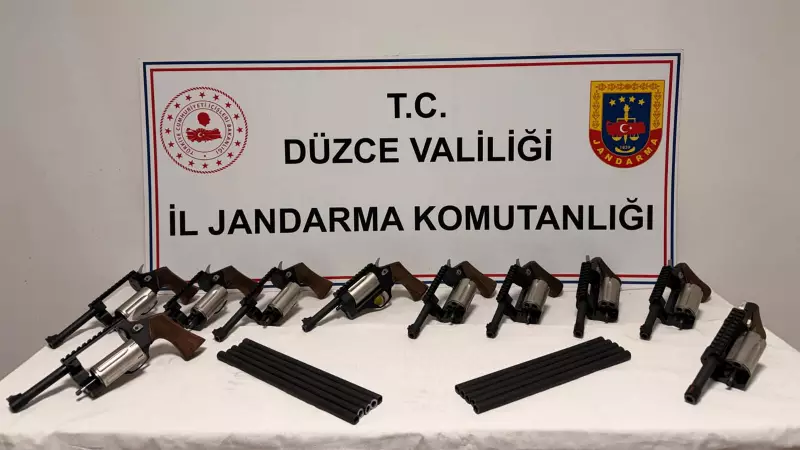 Düzce'de Silah Kaçakçılığı Operasyonu: 10 Tabanca ve 10 Kesik Namlu Ele Geçirildi