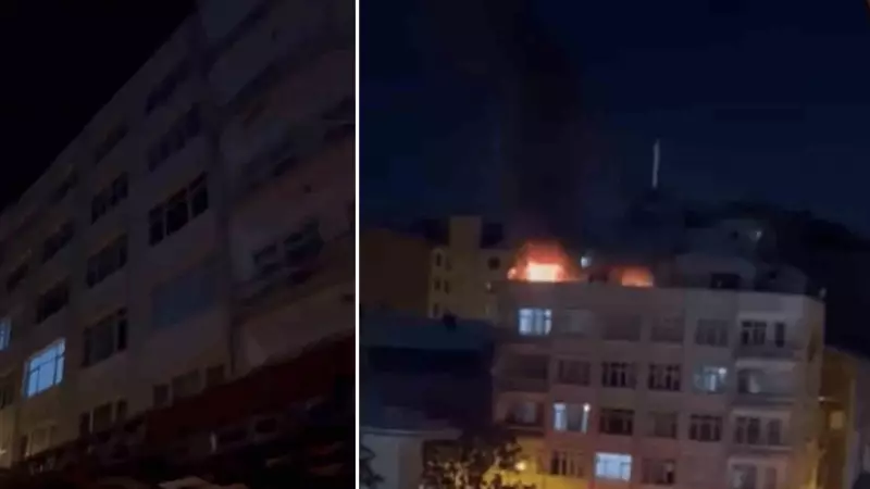 Elazığ'da Teras Katında Çıkan Yangın İtfaiye Ekiplerince Söndürüldü