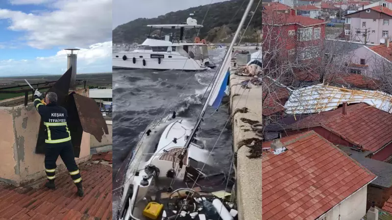 Keşan'da Fırtına: Çatılar Uçtu, Tekne Battı, 'Ben Böyle Bir Şey Görmedim'