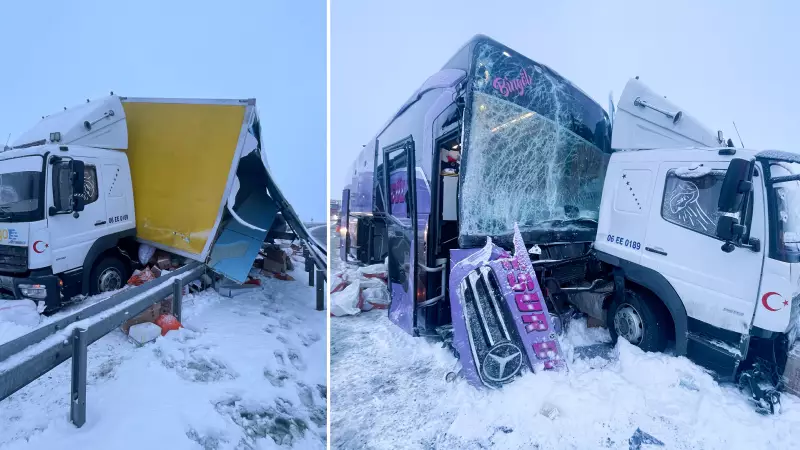 Konya'da Otobüs-Kamyon Çarpışması: 9 Yaralı