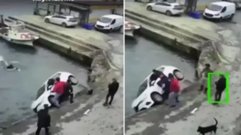 Rumeli Kavağı'nda Otomobil Denize Uçtu: Sürücü Mucizevi Şekilde Kurtarıldı
