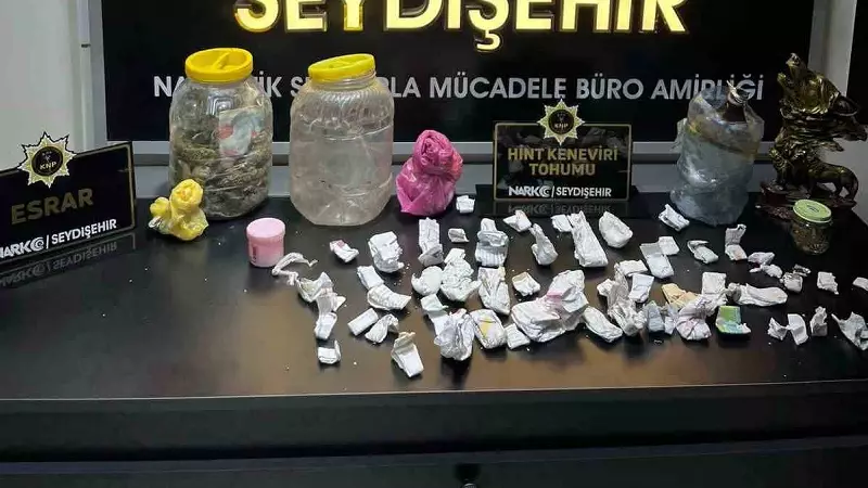 Seydişehir'de 5 Adrese Eş Zamanlı Operasyon: 342 Gram Esrar Ele Geçirildi