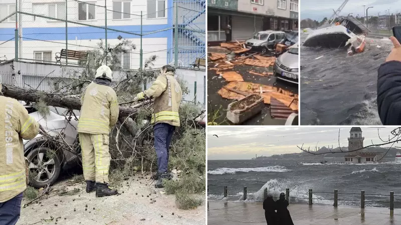 İstanbul'da Fırtına: 350 İhbar, Ulaşım Felç Oldu
