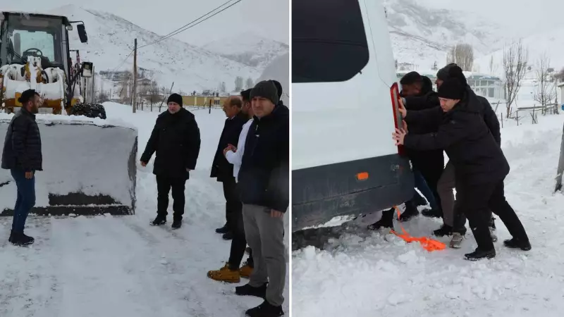 Tatvan Kaymakamı Karla Mücadelede Sahada: Mahsur Kalanları Kurtardı