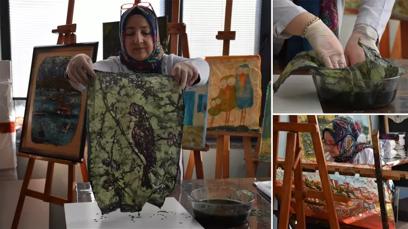 Trabzonlu Öğretmen Gülcan Eroğlu, Batik Sanatını İpek Kumaşlarla Yaşatıyor