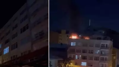 Elazığ'da Teras Katında Çıkan Yangın İtfaiye Ekiplerince Söndürüldü