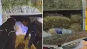 Kars'ta Saman Yüklü Kamyonette 3 Kaçak Göçmen Yakalandı