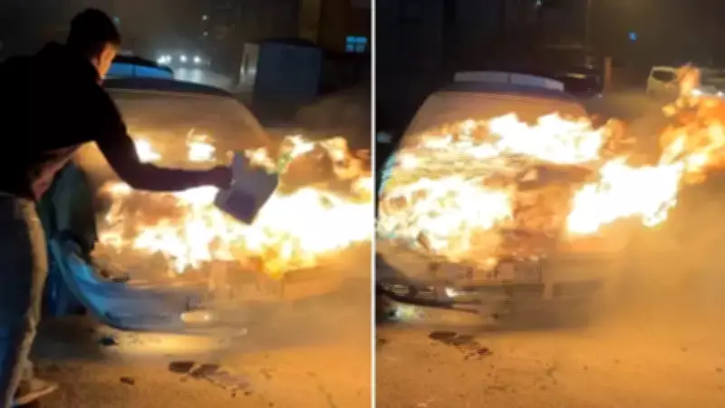 Aksaray'da Yanan Araca Antifriz Dökünce Yangın Büyüdü