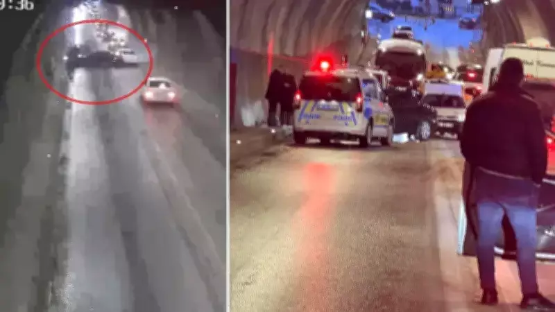 Amasya'da Tünelde Meydana Gelen Korkunç Kaza Kameralara Yansıdı