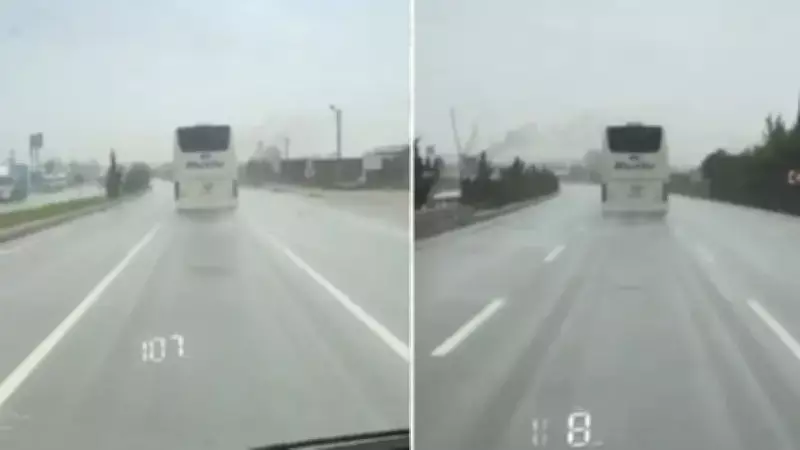 Antalya-Isparta Karayolu'nda Buzlu Firmasına Ait Otobüsün Hızı Kameralara Yansıdı