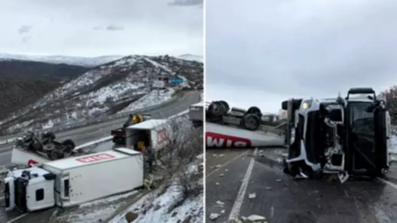 Bingöl'de Tırın Devrilmesi Sonucu Sürücü Yaralandı