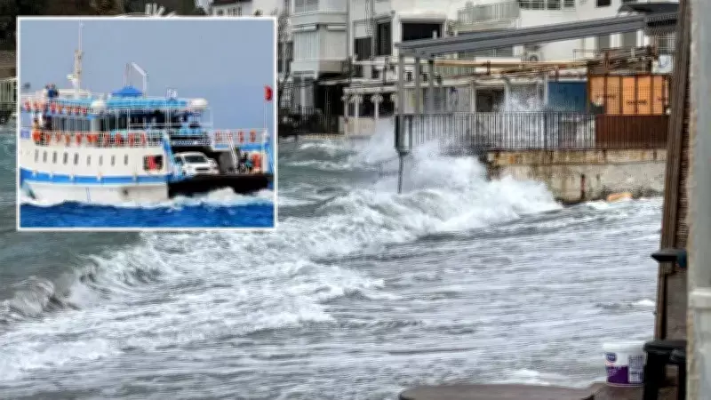 Bodrum'da Şiddetli Fırtına Feribot Seferlerini Vurdu: Ulaşım Felç Oldu