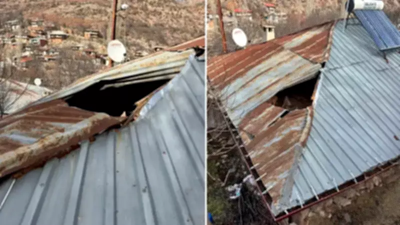 Bozkır'da Evin Üzerine Kaya Düştü: Maddi Hasar Meydana Geldi