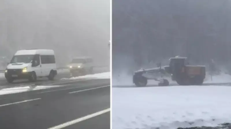 D-100 Karayolu'nda Kar ve Sis Etkisi: Bolu Dağı'nda Görüş Mesafesi 35 Metreye Düştü
