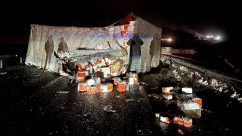 Erzincan-Sivas Karayolu'nda İran Plakalı Tır Devrildi: Ulaşım Aksadı