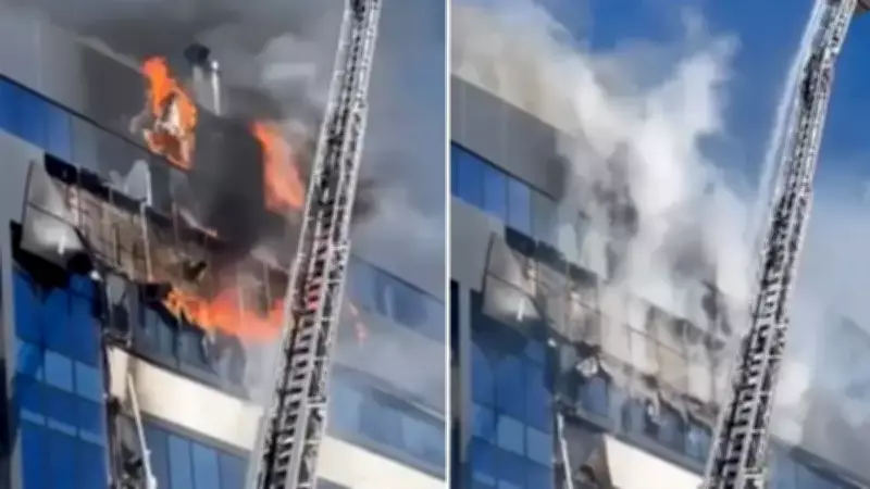 Gebze'de 7 Katlı İş Merkezinde Çıkan Yangın Büyümeden Söndürüldü