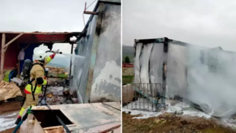 Hatay'da Konteyner Yangını: Barınma Alanı Kullanılamaz Hale Geldi