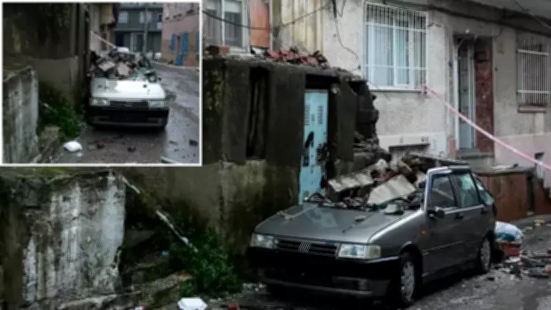 Kadriye Mahallesi'nde Balkon Çöktü, Araç Hasar Gördü