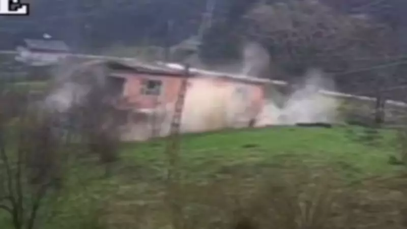 Kastamonu Cide'de Heyelan: Boşaltılan 2 Katlı Ev Çöktü, Anlar Güvenlik Kamerasında