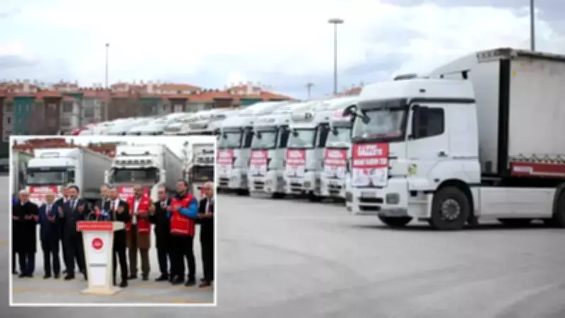 Konya'dan Gazze'ye 15 Tır İnsani Yardım Malzemesi Dualarla Yola Çıktı