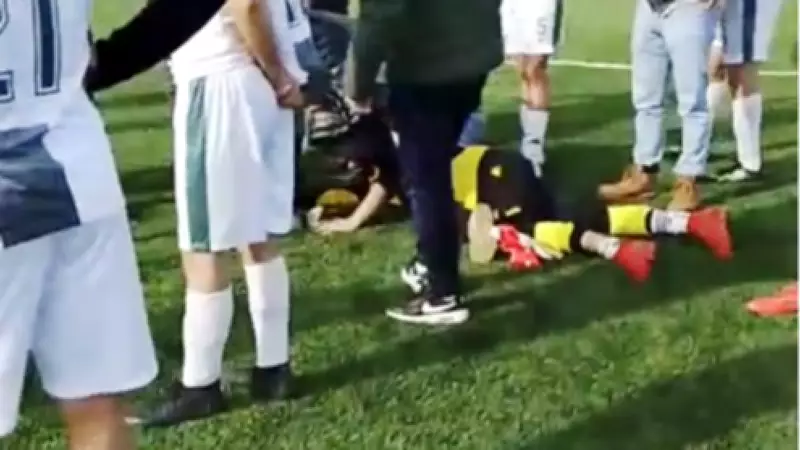 Malatya'da Amatör Maçta Kaleciyi Dil Yutmasından Polis Kurtardı