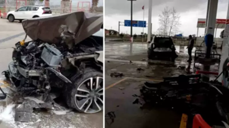 Manavgat'ta Finlandiya Plakalı Araç Akaryakıt İstasyonuna Daldı: Görevli Son Anda Kurtuldu