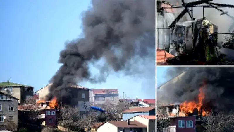 İnkılap Mahallesi'nde Gecekonduda Çıkan Yangın Komşu Eve Sıçradı