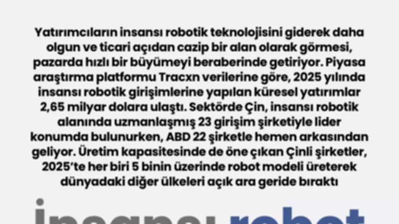 İnsansı Robot Yarışında Çin Liderliği Ele Aldı: Yatırımlar ve Üretimde Öne Geçti