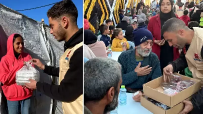 Sadakataşı Derneği Gazze'de Binlerce Kişiye İftar Sofrası Kurdu ve Kumanya Dağıttı