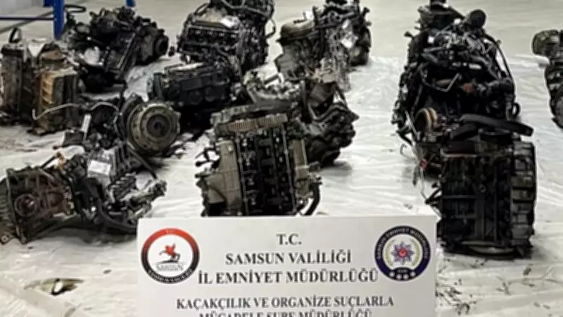 Samsun'da Gümrük Kaçağı 13 Otomobil Motoru Ele Geçirildi, 1 Kişi Yakalandı