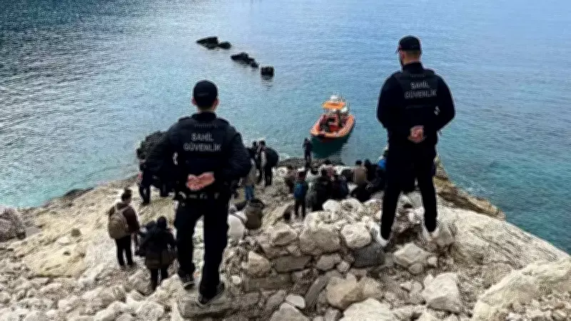 Seydikemer'de Sahil Güvenlik ve Jandarma 60 Düzensiz Göçmene Müdahale Etti