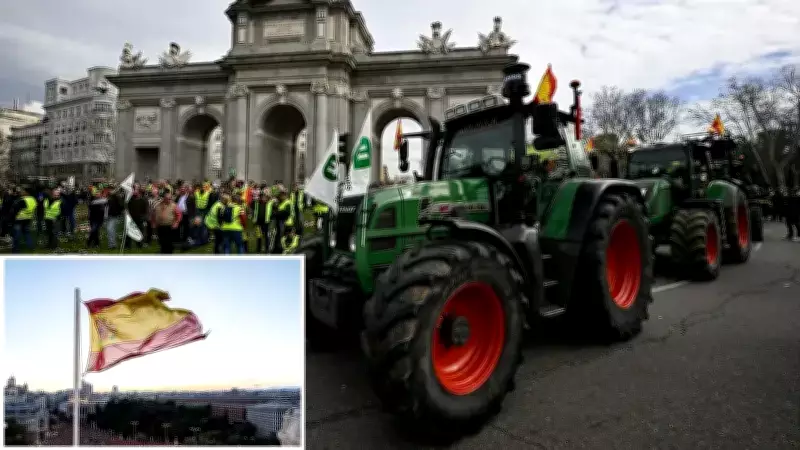 İspanyol Çiftçiler Madrid'de Traktörlerle AB-Mercosur Anlaşmasını Protesto Etti