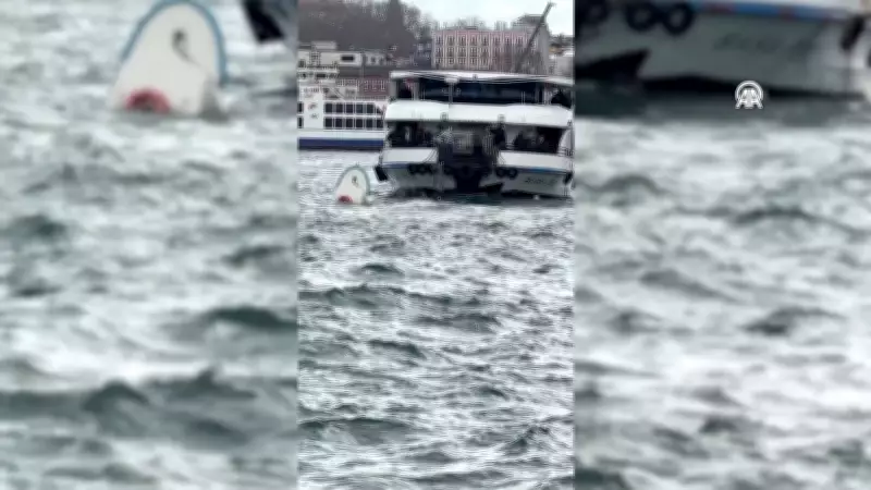 İstanbul Karaköy'de Vapur Tekneye Çarpınca Denize Düşen Kişi Kurtarıldı
