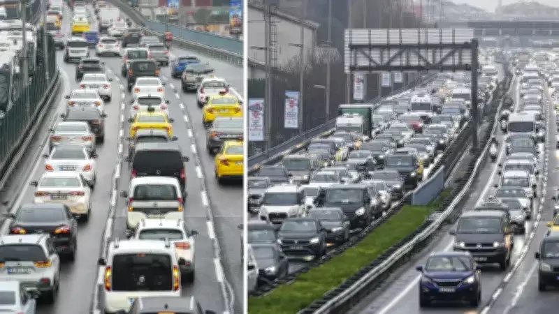 İstanbul'da Haftanın İlk İş Gününde Trafik Yoğunluğu Yüzde 72'ye Ulaştı