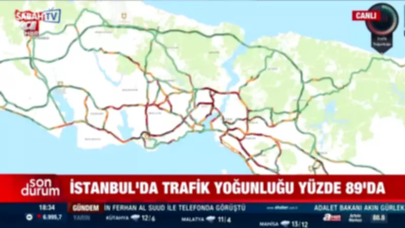 İstanbul'da Trafik Yoğunluğu Yüzde 89 Seviyesine Ulaştı