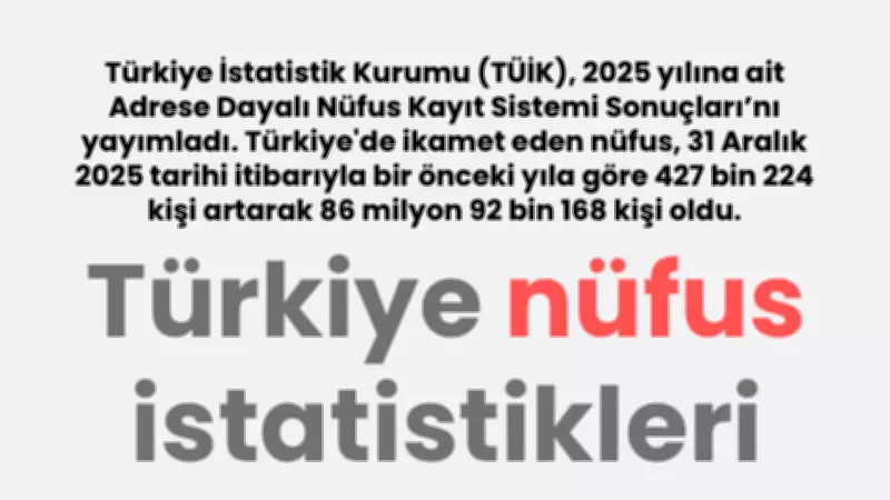 Türkiye Nüfusu 2025'te 86 Milyonu Aştı: TÜİK Verileri Açıklandı
