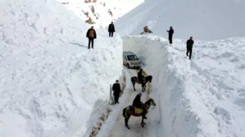 Van'da Çetin Kış: Çığ Riskli Yolda 'Kar Koridoru' ile Yaşam Mücadelesi