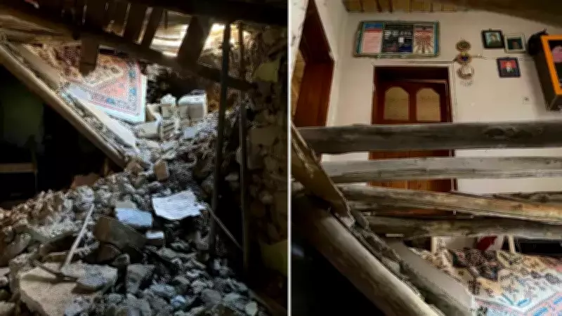 Van'ın Çatak İlçesinde Evin Damı Çöktü, Facia Ailenin Evde Olmamasıyla Önlendi