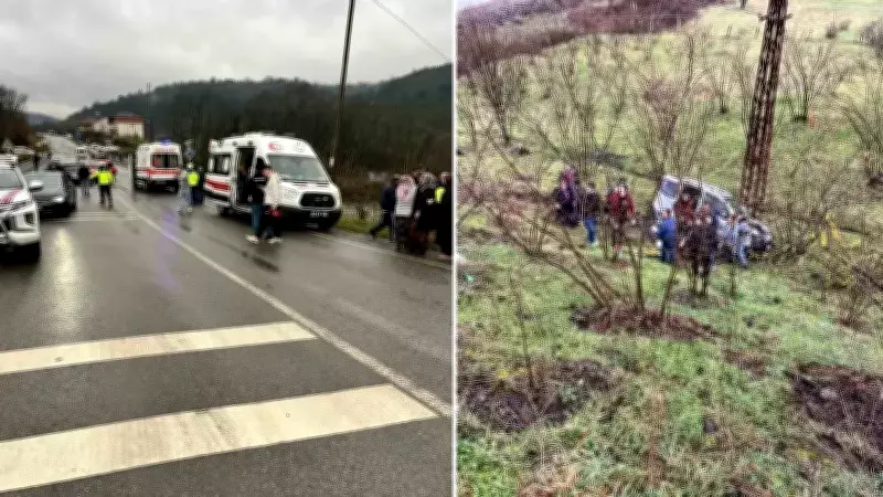 Zonguldak Ereğli'de Üç Araçlı Trafik Kazası: Bir Araç Şarampole Yuvarlandı