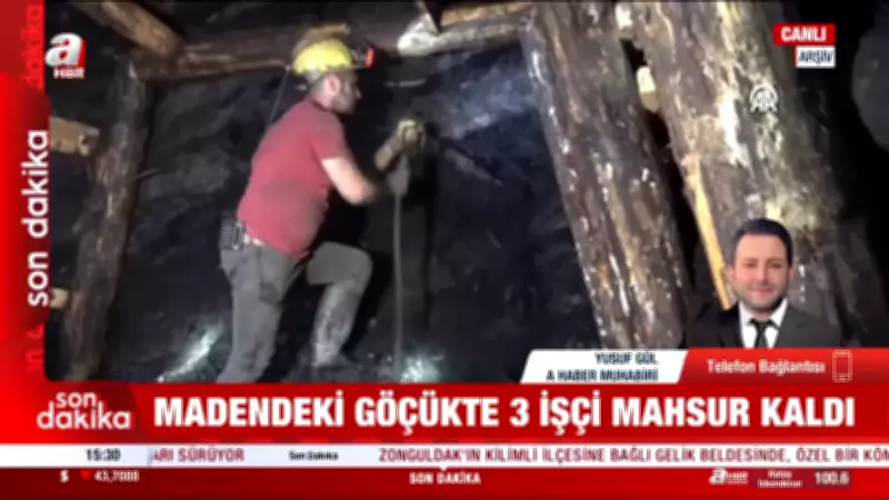 Zonguldak Kilimli'de Madende Göçük: 3 İşçi Mahsur Kaldı