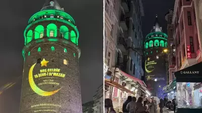 Galata Kulesi Ramazan'da Özel Işık Gösterisiyle Yenilendi