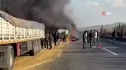 Şanlıurfa'da İki TIR'ın Çarpışması Sonucu Yangın: 1 Ölü, 1 Yaralı