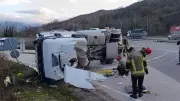 Bursa'da Acı Kaza: Beton Tankeri Refüje Devrildi, Sürücü Hayatını Kaybetti