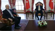 Cumhurbaşkanı Erdoğan, TBMM Başkanı Kurtulmuş'u Dolmabahçe'de Kabul Etti
